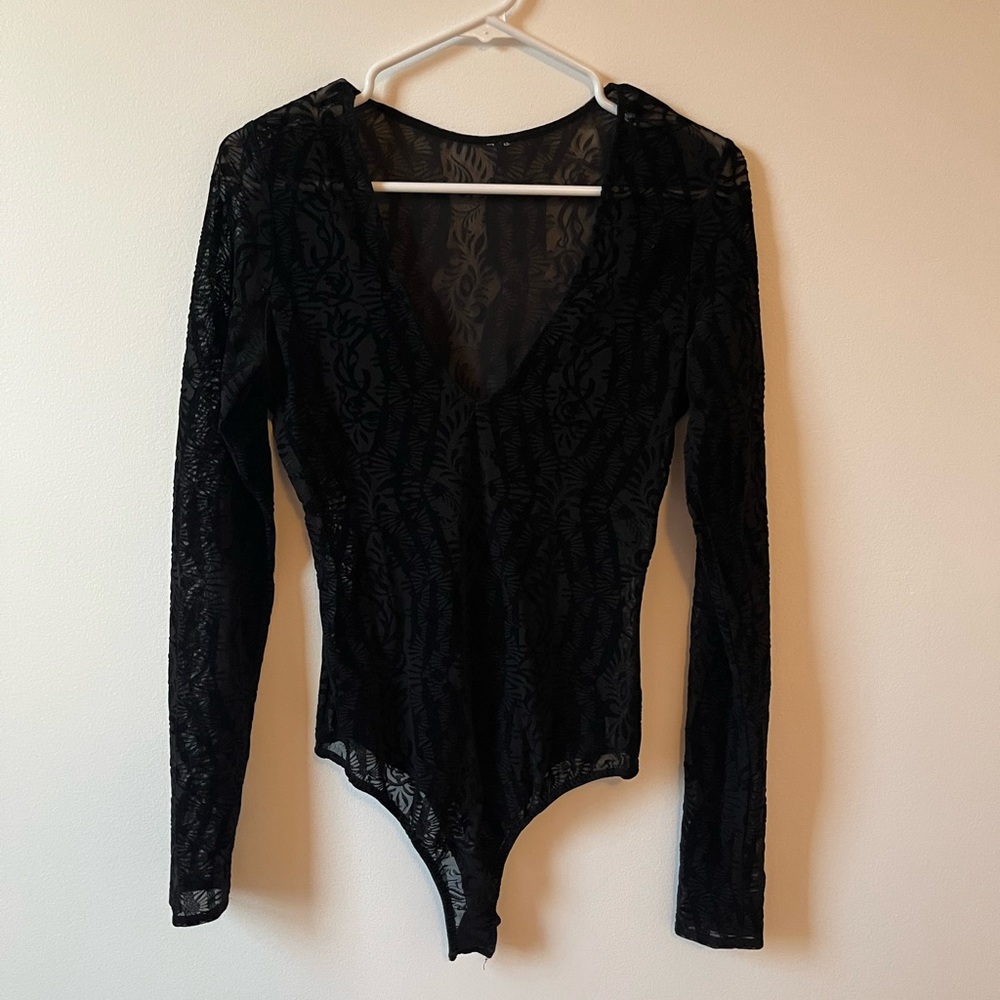 Free People velvet bodysuit, size small